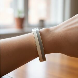 2 Chic Two-Tone Gold and Silver Bracelet